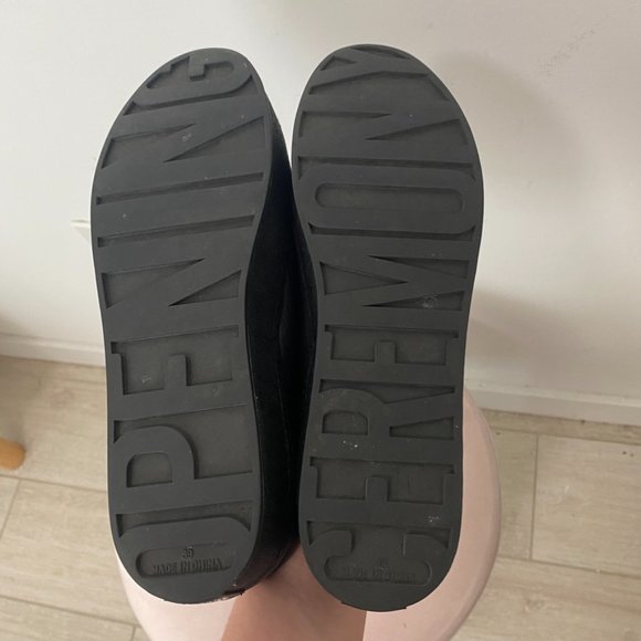 Opening Ceremony Black Leather Cici Slip On Platform Shoes Size 39 - Picture 7 of 9